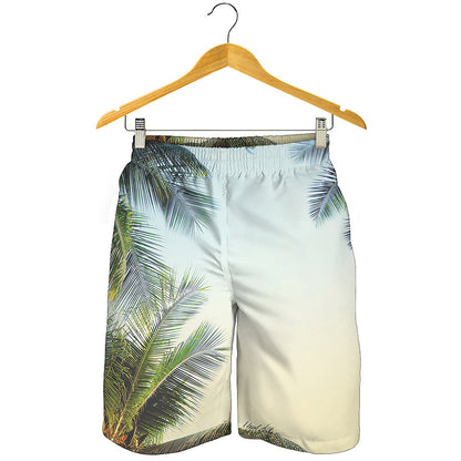 Vintage Coconut Tree Print Men's Shorts
