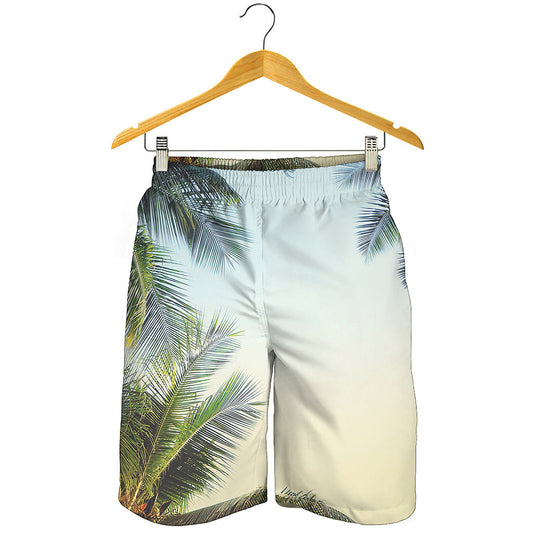 Vintage Coconut Tree Print Men's Shorts