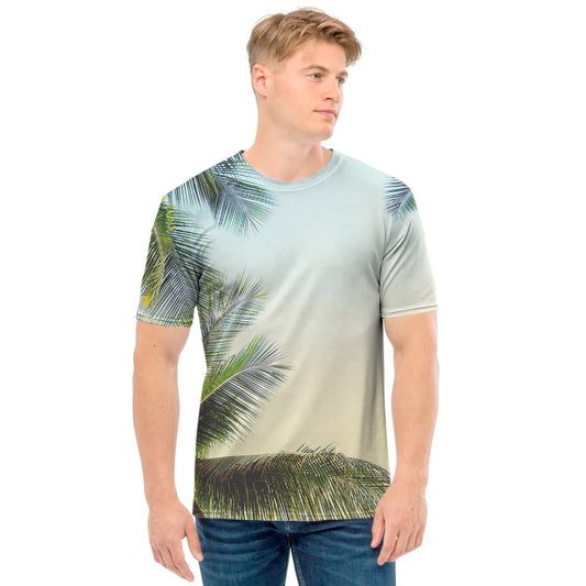 Vintage Coconut Tree Print Men's T-Shirt