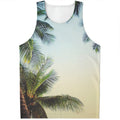 Vintage Coconut Tree Print Men's Tank Top