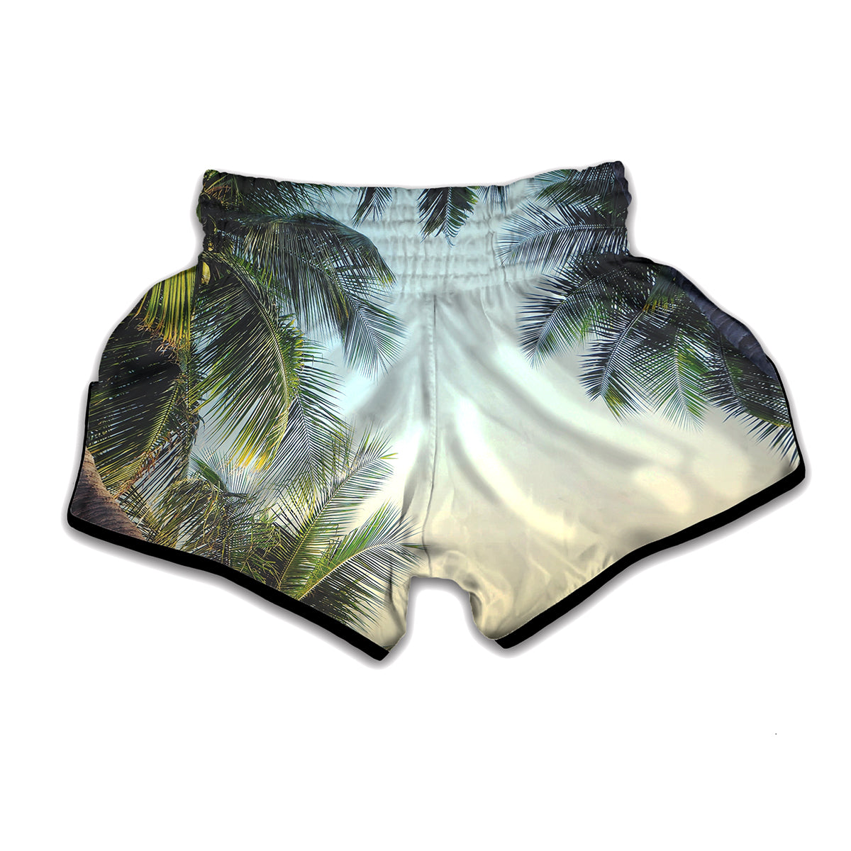 Vintage Coconut Tree Print Muay Thai Boxing Shorts
