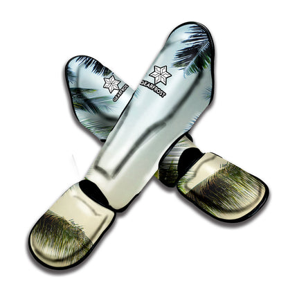Vintage Coconut Tree Print Muay Thai Shin Guard