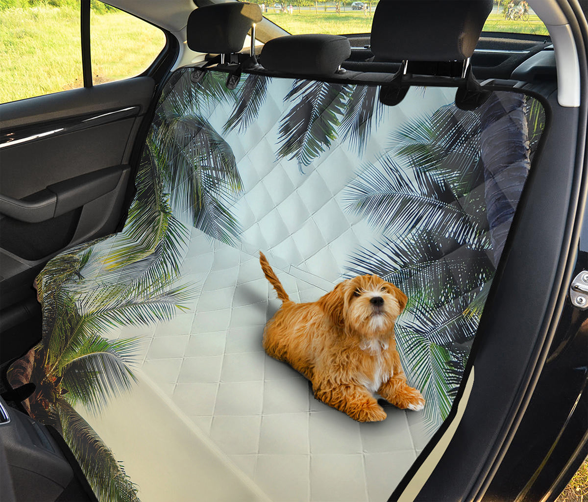 Vintage Coconut Tree Print Pet Car Back Seat Cover