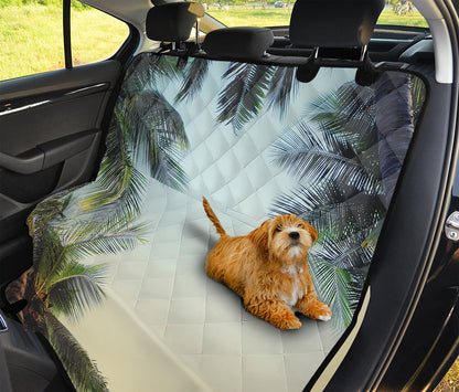Vintage Coconut Tree Print Pet Car Back Seat Cover