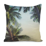 Vintage Coconut Tree Print Pillow Cover