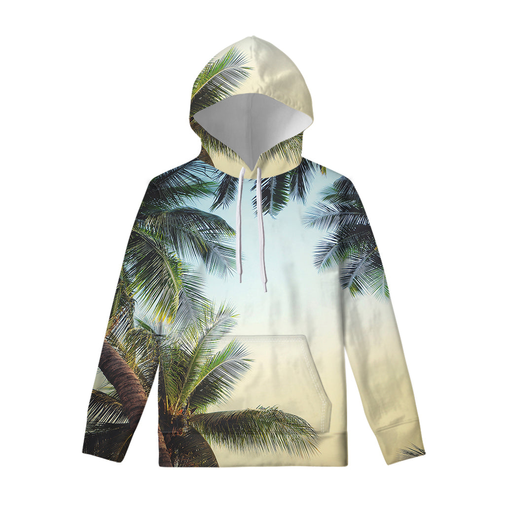 Vintage Coconut Tree Print Pullover Hoodie