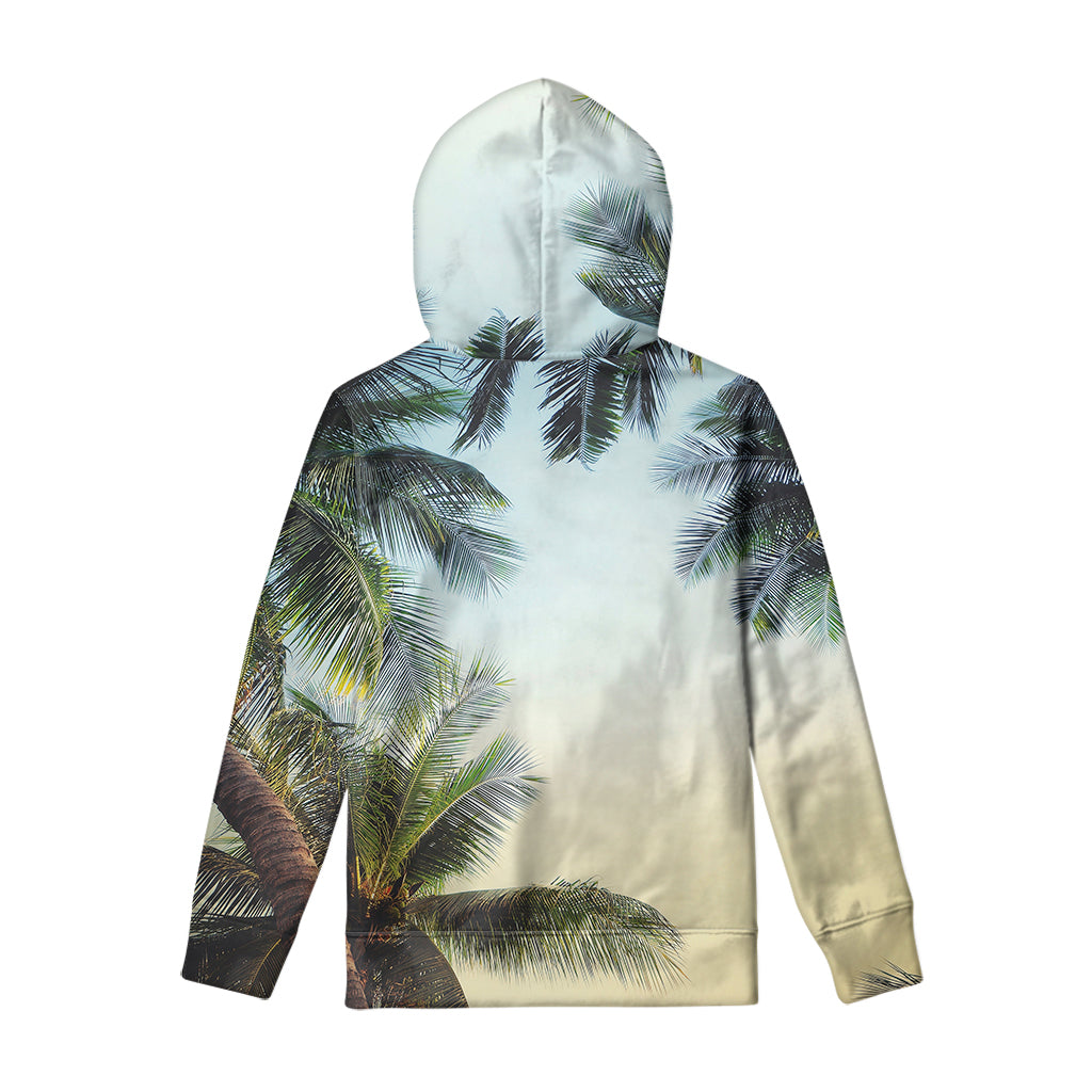 Vintage Coconut Tree Print Pullover Hoodie