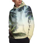 Vintage Coconut Tree Print Pullover Hoodie