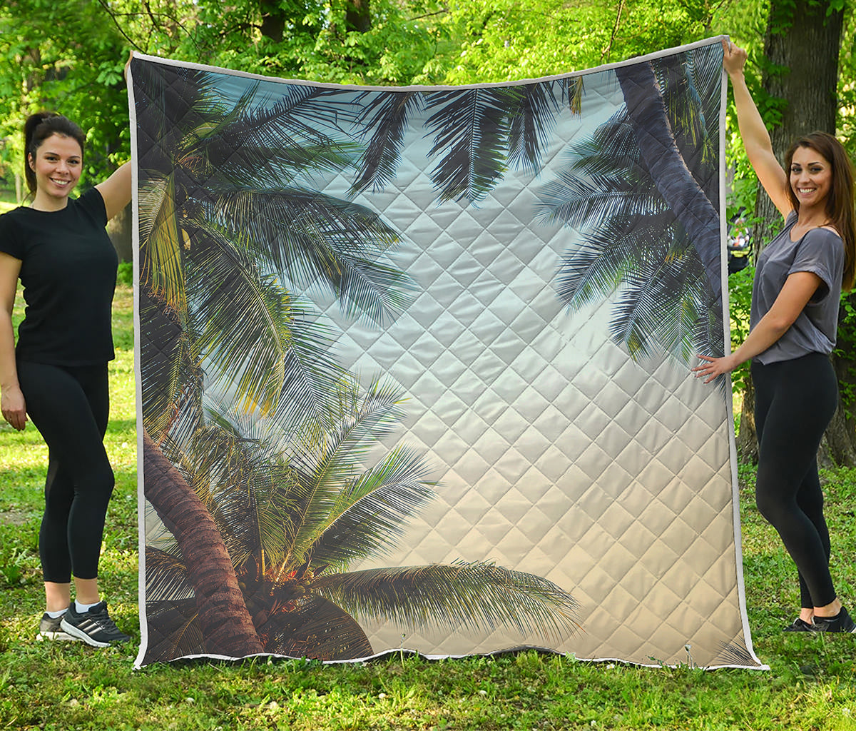 Vintage Coconut Tree Print Quilt