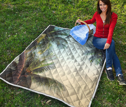 Vintage Coconut Tree Print Quilt