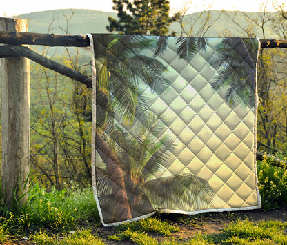 Vintage Coconut Tree Print Quilt