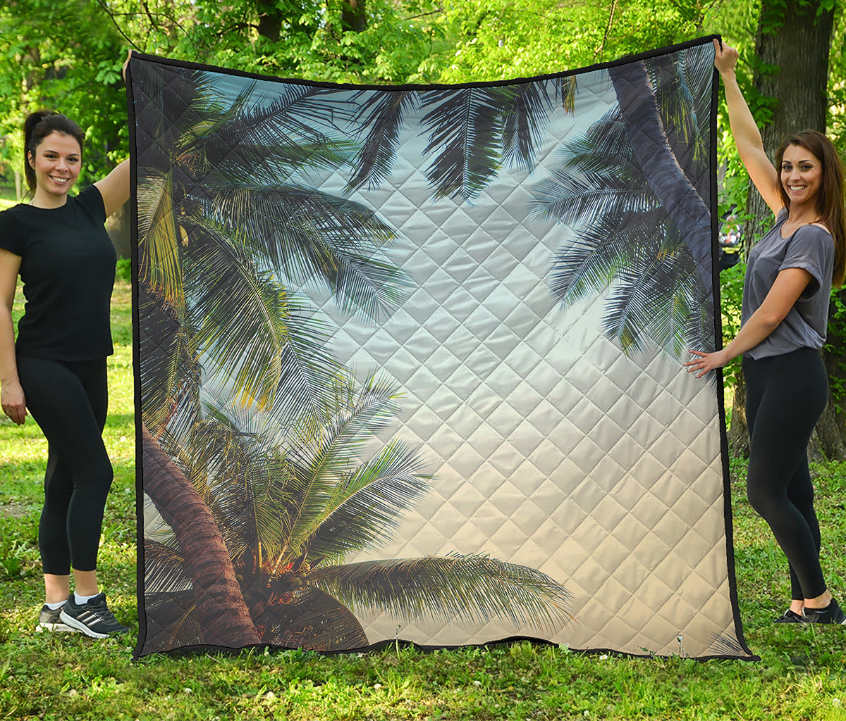 Vintage Coconut Tree Print Quilt