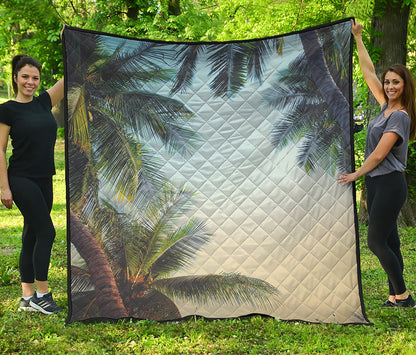Vintage Coconut Tree Print Quilt