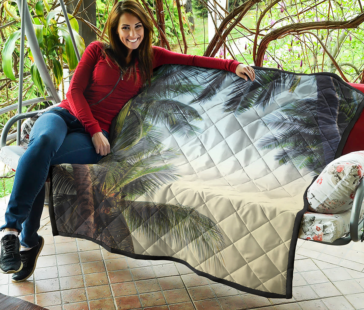 Vintage Coconut Tree Print Quilt