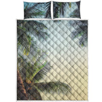 Vintage Coconut Tree Print Quilt Bed Set