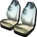 Vintage Coconut Tree Print Universal Fit Car Seat Covers