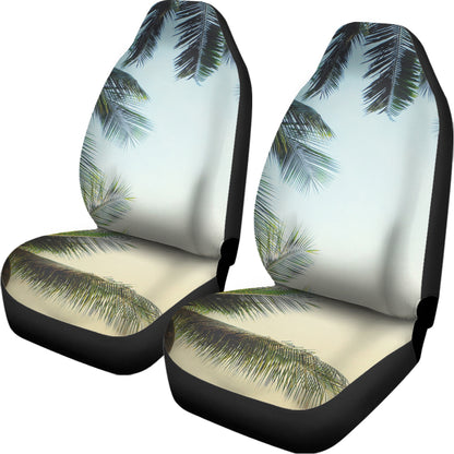 Vintage Coconut Tree Print Universal Fit Car Seat Covers