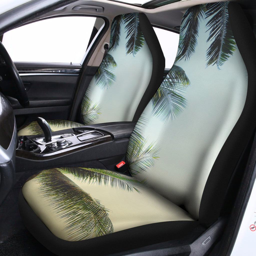 Vintage Coconut Tree Print Universal Fit Car Seat Covers