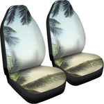 Vintage Coconut Tree Print Universal Fit Car Seat Covers
