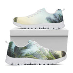Vintage Coconut Tree Print White Sneakers