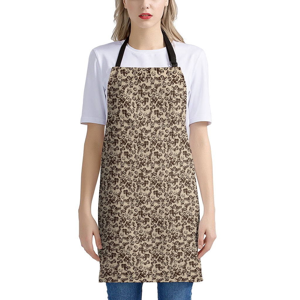 Vintage Coffee Bean Pattern Print Apron