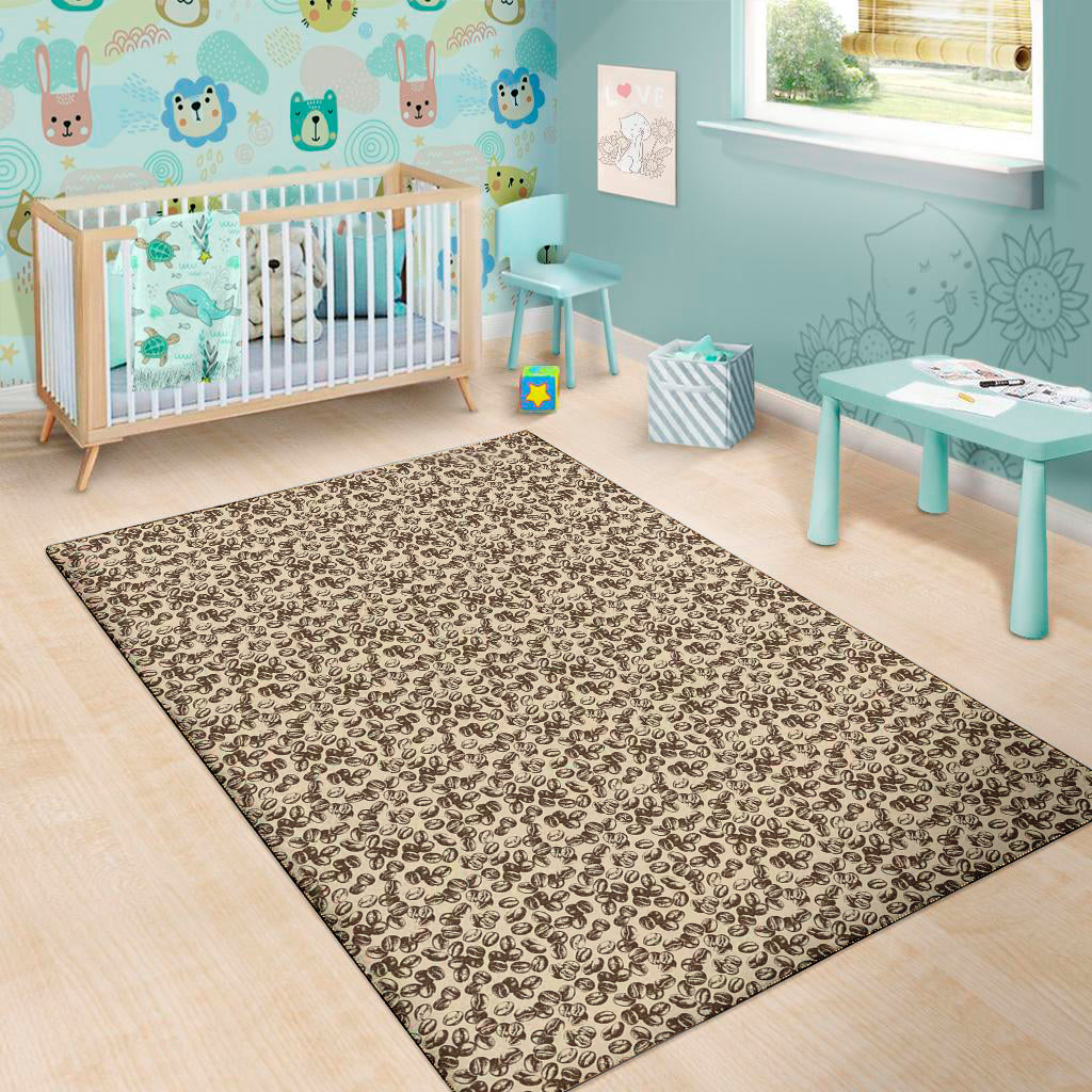 Vintage Coffee Bean Pattern Print Area Rug