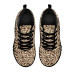 Vintage Coffee Bean Pattern Print Black Sneakers