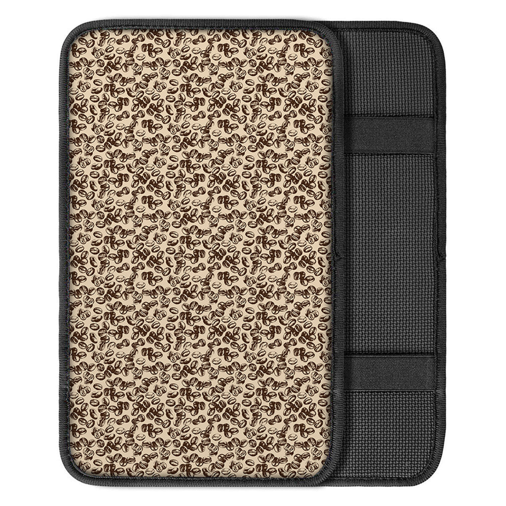 Vintage Coffee Bean Pattern Print Car Center Console Cover