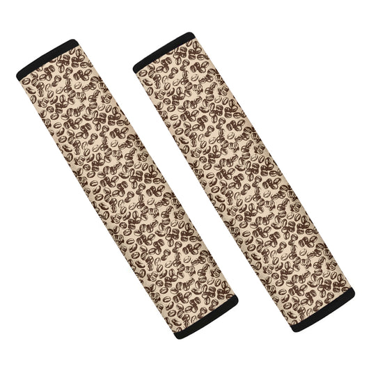 Vintage Coffee Bean Pattern Print Car Seat Belt Covers