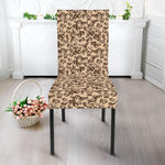 Vintage Coffee Bean Pattern Print Dining Chair Slipcover