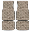 Vintage Coffee Bean Pattern Print Front and Back Car Floor Mats