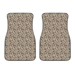 Vintage Coffee Bean Pattern Print Front Car Floor Mats