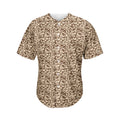Vintage Coffee Bean Pattern Print Men's Baseball Jersey