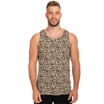 Vintage Coffee Bean Pattern Print Men's Tank Top