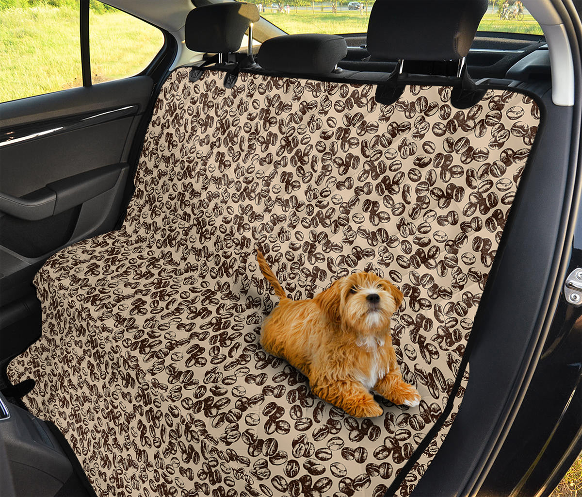 Vintage Coffee Bean Pattern Print Pet Car Back Seat Cover