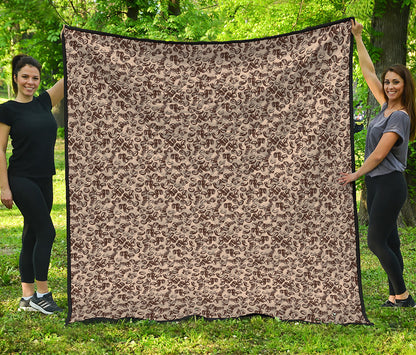 Vintage Coffee Bean Pattern Print Quilt