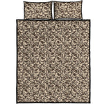 Vintage Coffee Bean Pattern Print Quilt Bed Set
