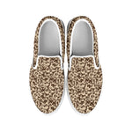 Vintage Coffee Bean Pattern Print White Slip On Shoes