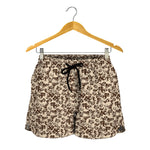 Vintage Coffee Bean Pattern Print Women's Shorts