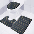 Vintage Crown Pattern Print 3 Piece Bath Mat Set