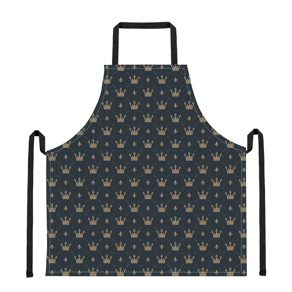 Vintage Crown Pattern Print Apron