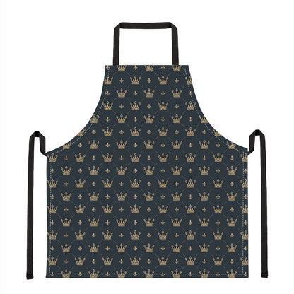 Vintage Crown Pattern Print Apron