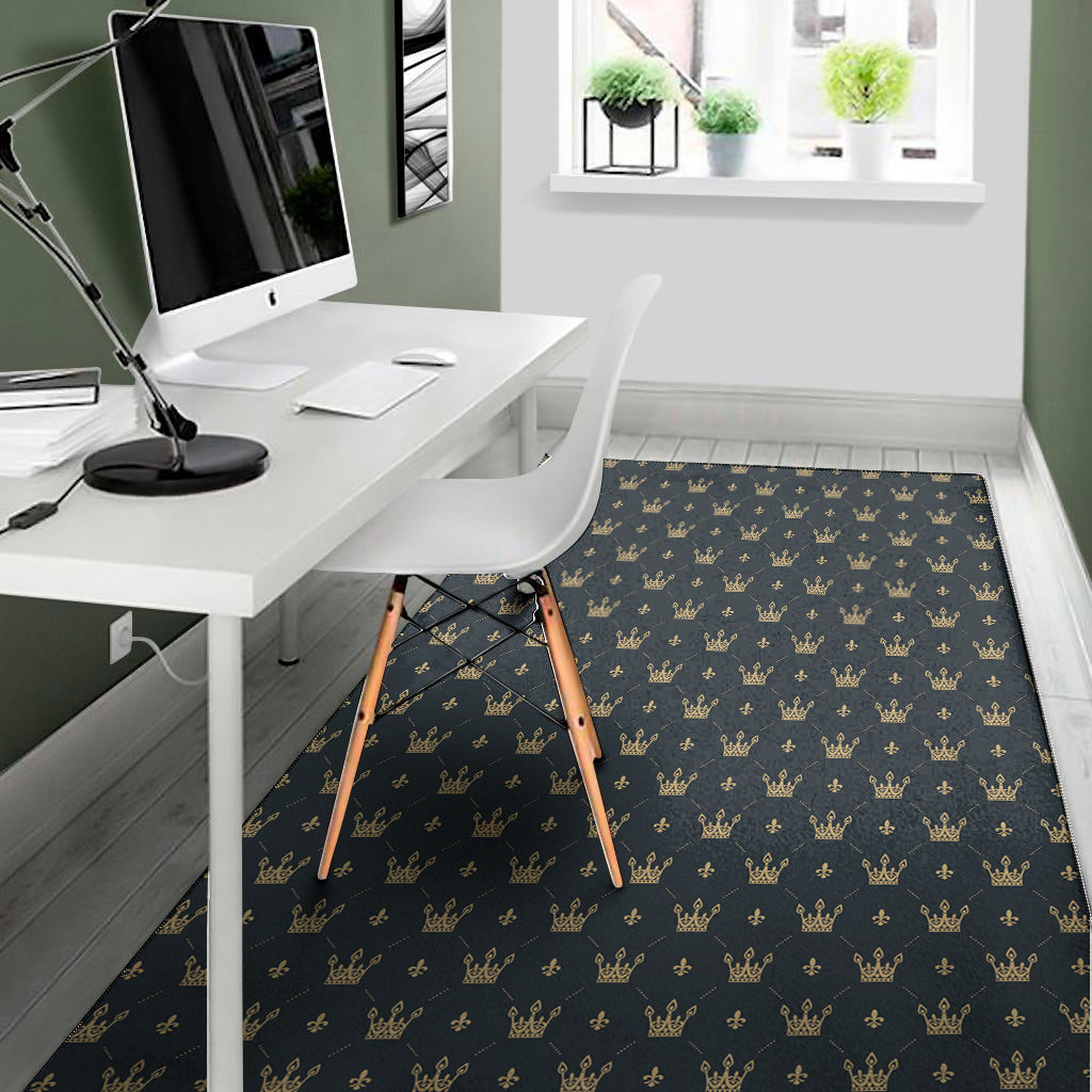 Vintage Crown Pattern Print Area Rug