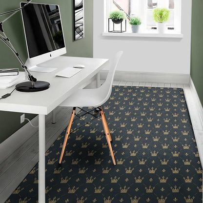 Vintage Crown Pattern Print Area Rug