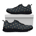 Vintage Crown Pattern Print Black Running Shoes