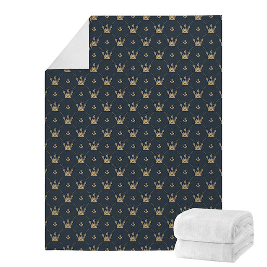 Vintage Crown Pattern Print Blanket