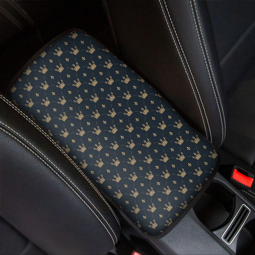 Vintage Crown Pattern Print Car Center Console Cover