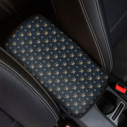 Vintage Crown Pattern Print Car Center Console Cover