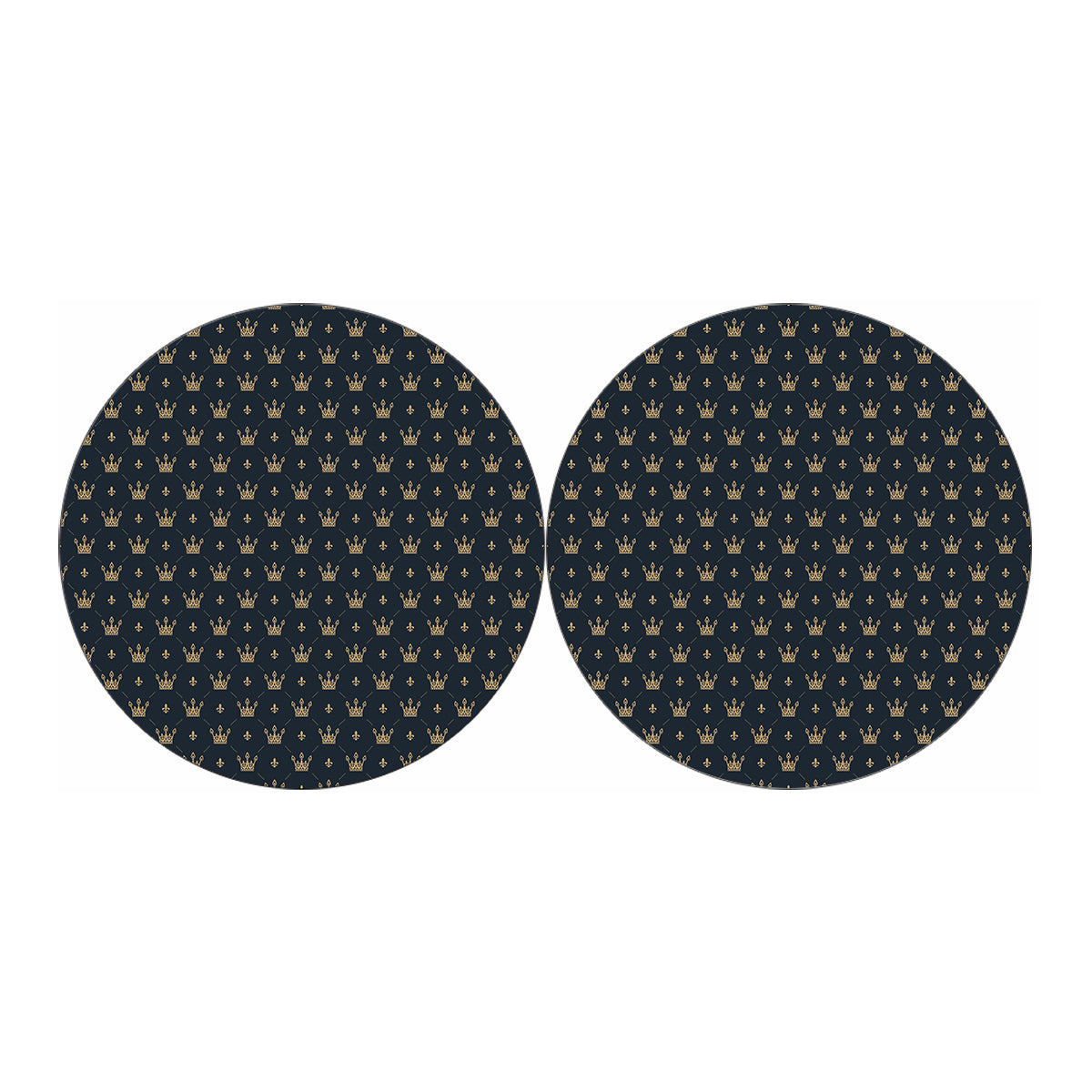 Vintage Crown Pattern Print Car Coasters