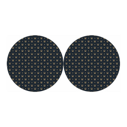 Vintage Crown Pattern Print Car Coasters
